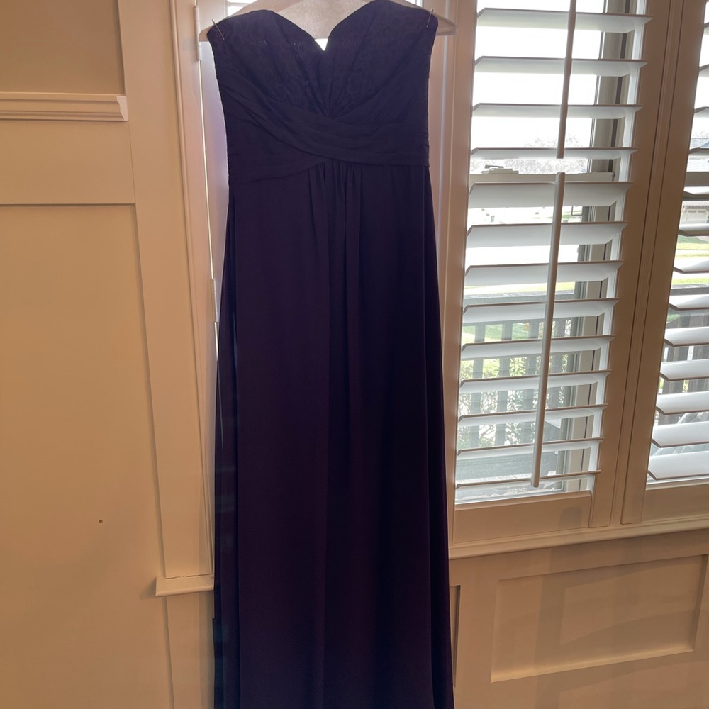 Formal Purple Dress-full length w/lace detail- Sz8